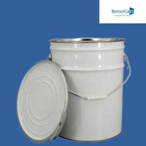 China Tinplate 5 Gallon Paint Pails , 20L Metal Bucket With Lid wholesale