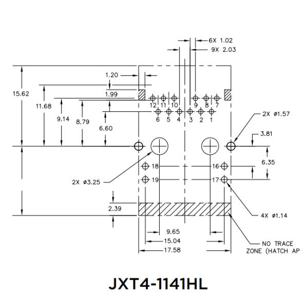 JXT4-1141HL Industrial RJ45 Jacks with Integrated Magnetics