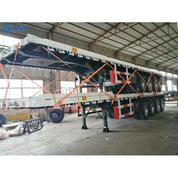 13000×2500×1490mm 4 Axles 60 Ton Payload 40ft 45ft Flatbed Container Trailer