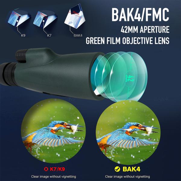 10-30×50 Green Zoom Monocular Telescope Smartphone Adapter Portable For Camping Hiking