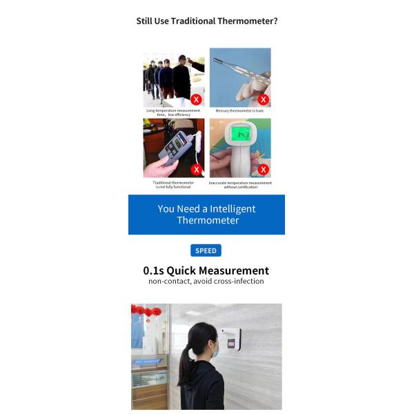 School Station RoHS FCC 500ms Wall Mounting Thermometer