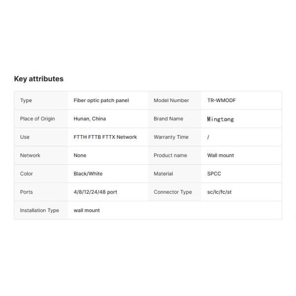 Rack/wall Mount 4/8/12/24/48 Port ODF Fiber Optic Termination Box