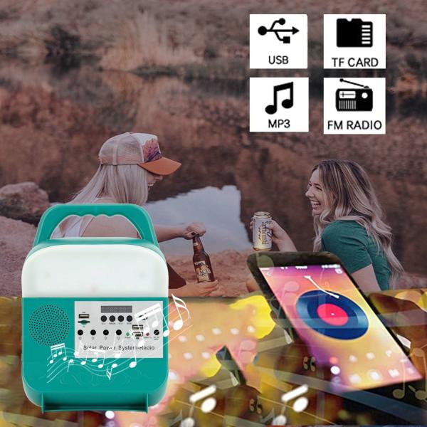 Press Button Control Solar Portable Light AC Adapter Indoor 5000K-6000K SRE-585