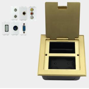 VGA Audio HDMI Multimedia Combination Brass Floor Ground Sockets Outlet Box