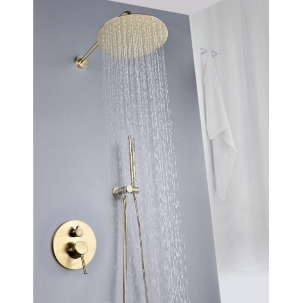 Brush Black Golden SUS OEM Hot Cold Shower Set