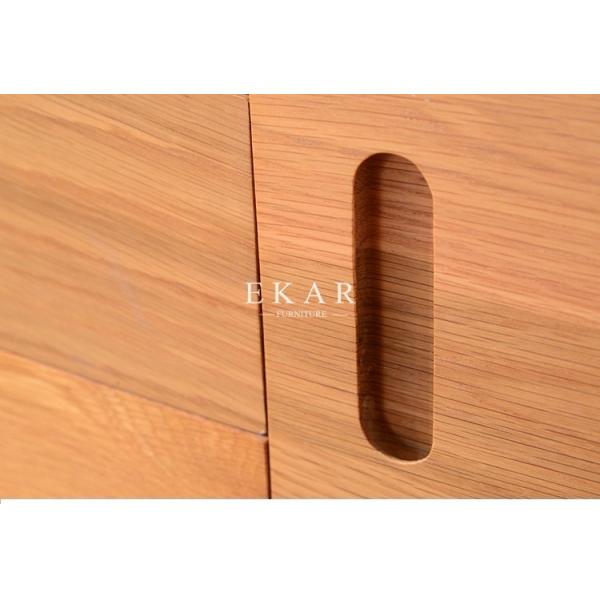 Nordic Simple Sliding Doors New Model Oak Wood Modern TV Stand