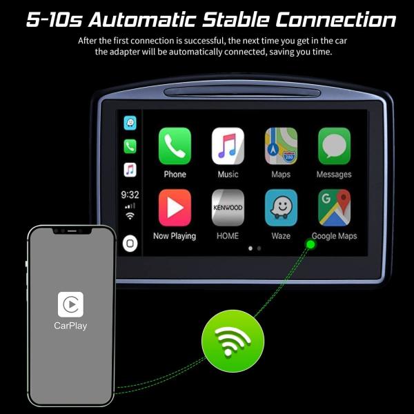 U2W Car Carplay Wired To Wireless Adapter Portable Multimedia Wireless Car Play Ai Box