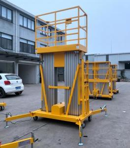 China 10 Meters Aluminum Aerial Work Platform Double Mast Vertical Lift on sale