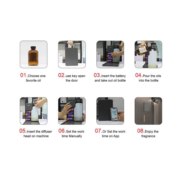 2023 New Arrival Battery Aroma Diffuser 500ml Smart Home Essential Oil Diffuser Waterless Aromatherapy Nebulizing Diffuser