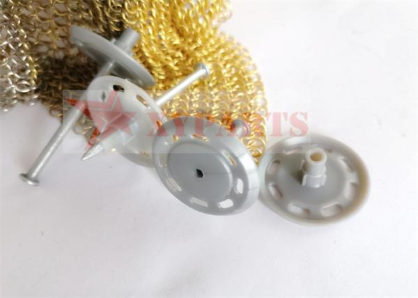 Quality Gas Tool 35mm Membrane Washer Pins , Single Shot Pin With Plastic Washer For Concrete for sale