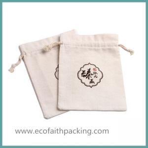 China Natural Cotton Promotional Bag Drawstring Gift Pouch Small Drawstring Cotton Bag wholesale
