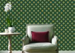 Embossed Pvc Contemporary Wall Coverings , Four Leaf Home Floral Wallpaper For