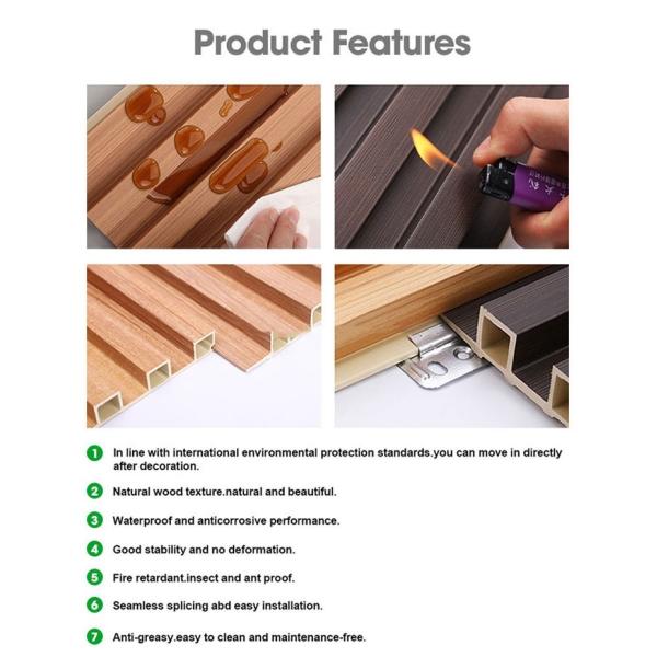 Wood Plastic Composite Fluted Panels Wpc Wall Panel Clading For Outdoor Decoration Wall Panel Wpc Cladding