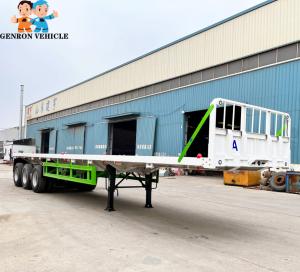 China 3 axles container flat bed semi trailer with twist locks wholesale