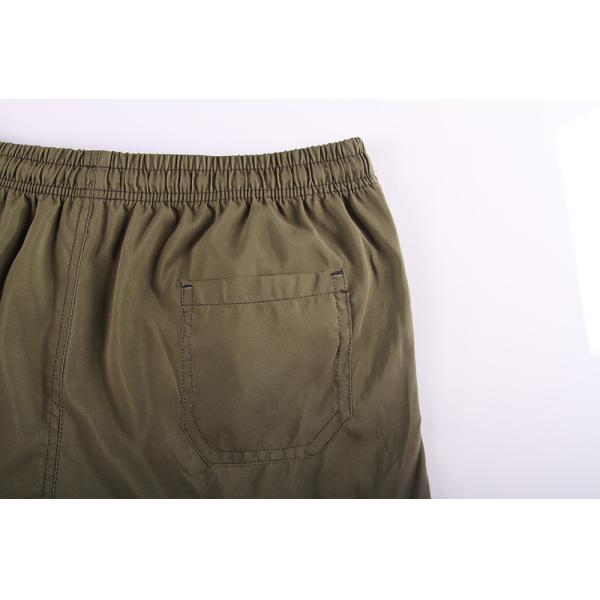Olive Camouflage Mens Elastic Waist Board Shorts