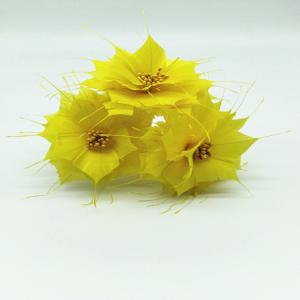 China Revamp Your Millinery Game with 5*10 cm Goose Feather Flower Mount and Wire Accessory wholesale