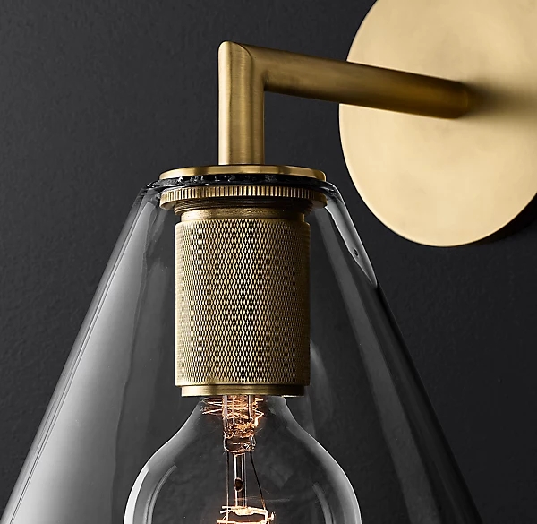 Lacquered Burnished Brass Finish Sconce Wall Lights Indoor Modern Screw In