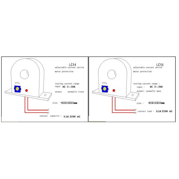Black lc22 adjustable current mutual inductor switch current limit alarm