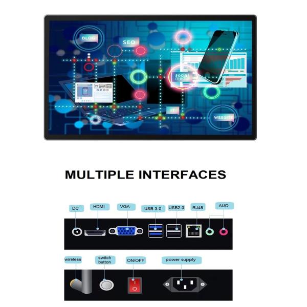 All In One Interactive Self Service Kiosk 21.5 32 43 55 Inch Touch 1920 X 1080