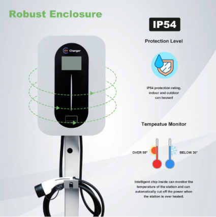 New Energy Electric Vehicle Charging Pile 7kw  Level 2 Wall-Mounted Fast EV Cars Charger Stations 