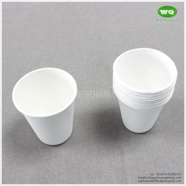 9Oz Natural Plant Fiber Drinking Cup, Easy Green 9oz Cup,High Quality Bleached Color Sustainable Bagasse Coffee Cup