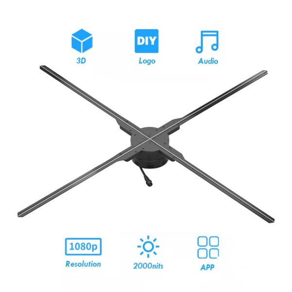 3d Holographic Display Projector Live Hologram Holograph Projector 3d Hologram Fan System Stage Holographic Foil