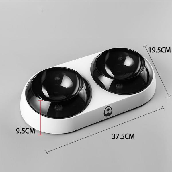 Anti Slip Black Double Pet Bowl , Cat Food Feeder Size 37.5 * 19.5 * 9.5CM