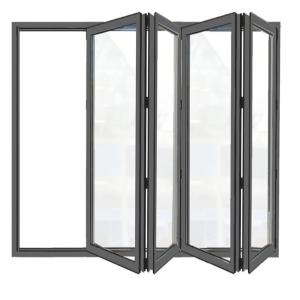 Commercial Patio Aluminum Folding Door Double Tempered Glass