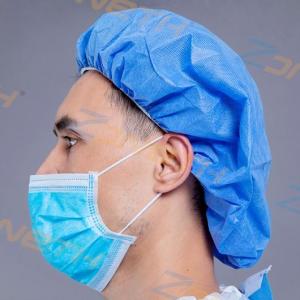 China Blue Laboratory Surgeon Ultrasonic Disposable Bouffant Cap wholesale