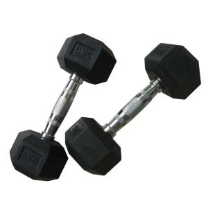 Buy cheap Gym Fitness weight lifting Deluxe Black fied Cast Iron Hex Rubber dumbbells from wholesalers