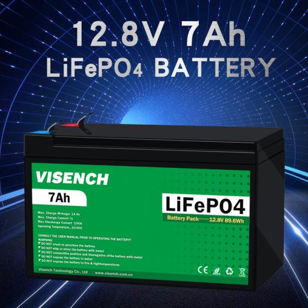 Visench OEM ODM Prismatic 12V 3000 Cycle Life 12.8V 7Ah Lithium Ion Lifepo4 Battery Pack