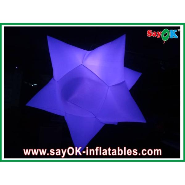 White Star Inflatable LED Light Dia 2m Nylon Cloth Customized For Party