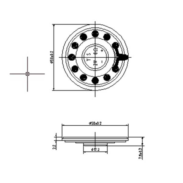 Multimedia Raw Frame Speakers 50 Mm 2 Watt 8 Ohm Long Service Life