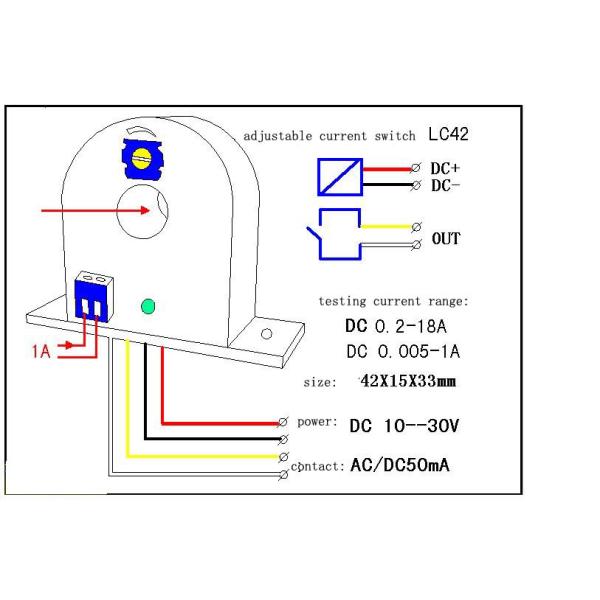 Black lc22 adjustable current mutual inductor switch current limit alarm