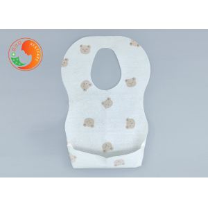Buy cheap Lightweight Custom Printed Disposable Bibs Foldable With Catch Pocket Tear from wholesalers