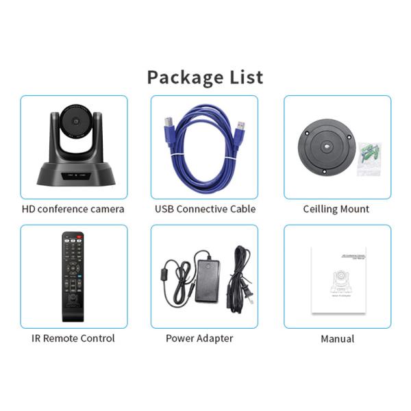 Fixed Focus 38400bps 8.29MP 4K PTZ Camera 3840*2160 For Huddle Rooms