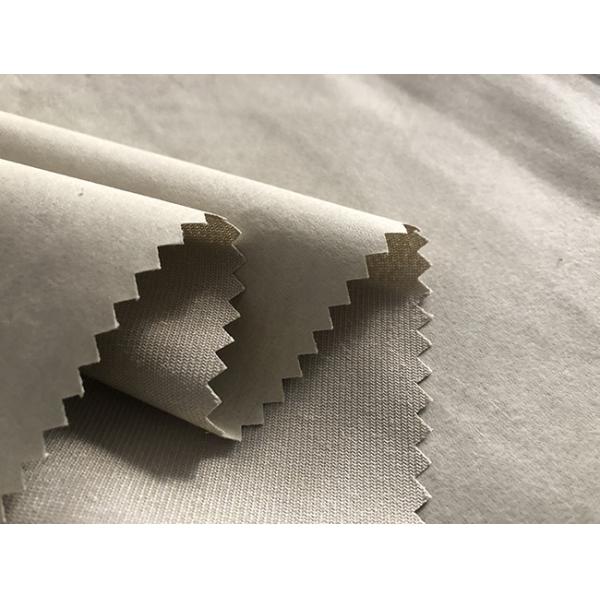 140GSM Microsuede Upholstery Fabric / Coated Polyester Fabric For Wallcloth Ivory
