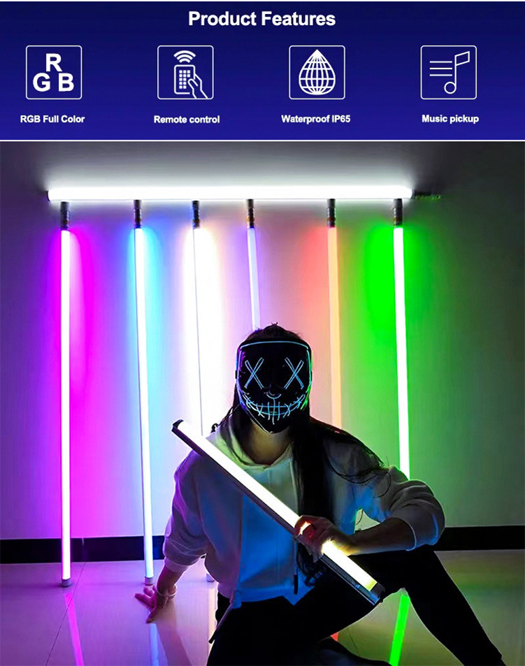 Ambient Led Tube Light Dmx Home Alexa Remote Control Digital Tube Light Waterproof