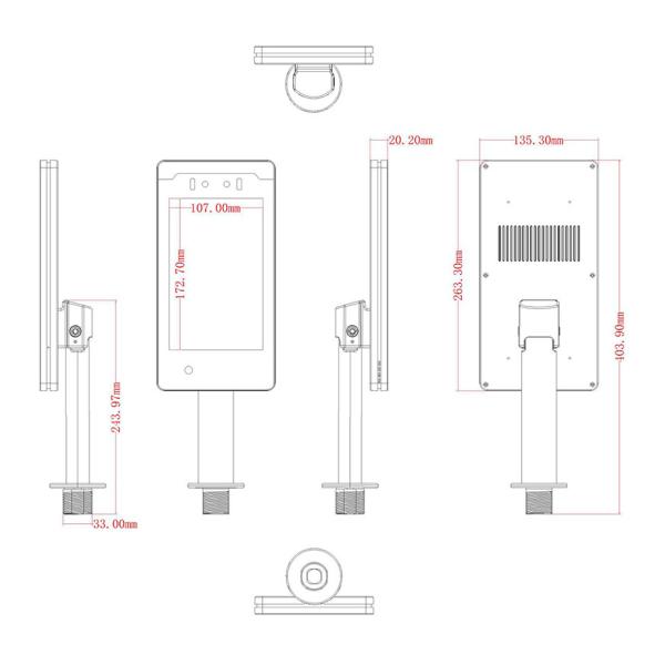 Camera AI Face Recognition Device Aluminum Alloy Casing Material Access Control