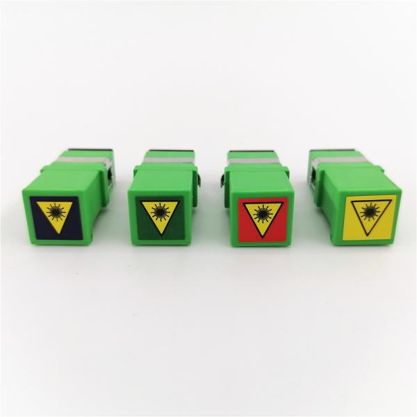 Green Shell Auto Simplex SC APC Singlemode Fiber Optic Adapters For FTTH