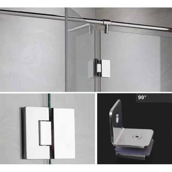 Shower Room Glass Door Round Pipe Hinge Easy Installation Adjustable