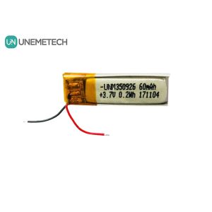 Buy cheap Over 500 Cycles Life Rechargeable 3.7V 60mAh Lithium ion Polymer 350926 Battery from wholesalers