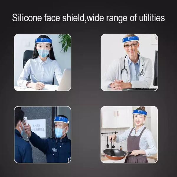 PET Plastic Transparent Face Shield With Thick Sponge Comfortable To Wear