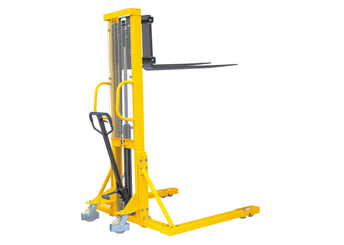 China Adjustablemanual Hydraulic Pallet Stacker , Straddle Stacker Forklift High Efficiency wholesale