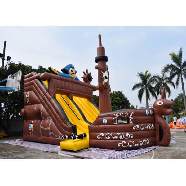 Pirate Ship Design Indoor Blow Up Bouncers , Safety Kids Inflatable Slide