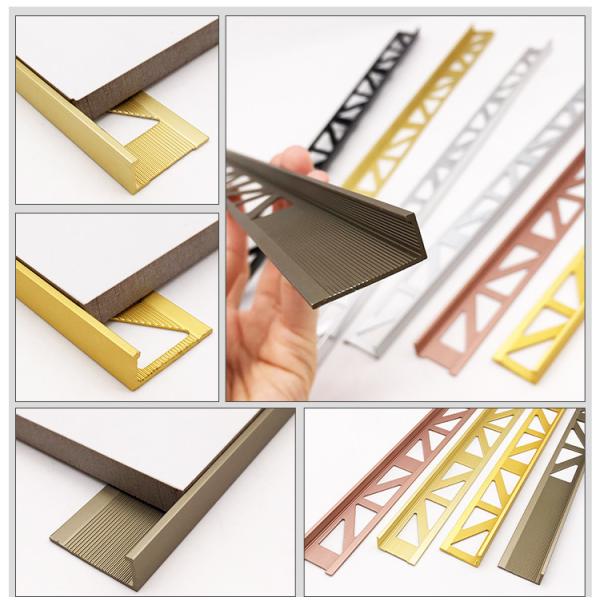 L Shape Aluminum Tile Corner Trim 1.5mm Height with Oval Punching hole