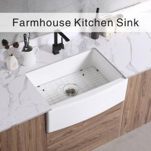 China Apron Front White Ceramic Farmhouse Kitchen Sink 30 Inch Single Bowl on sale