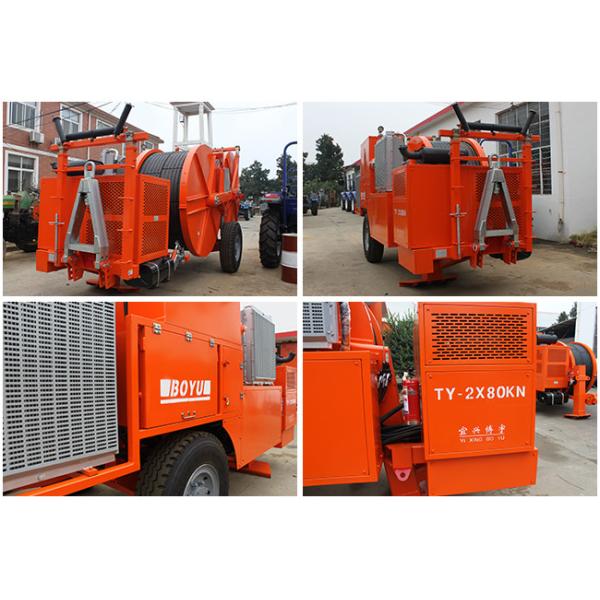 2x80kN Hydraulic Cable Tensioner Transmission Line Equipment Groove Number 2x6