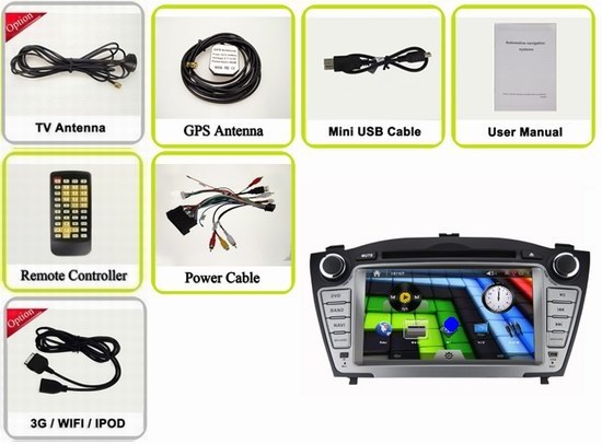 7 inch 2 din touch screen Hyundai IX35 car radio with bluetooth gps navigation OCB-8635