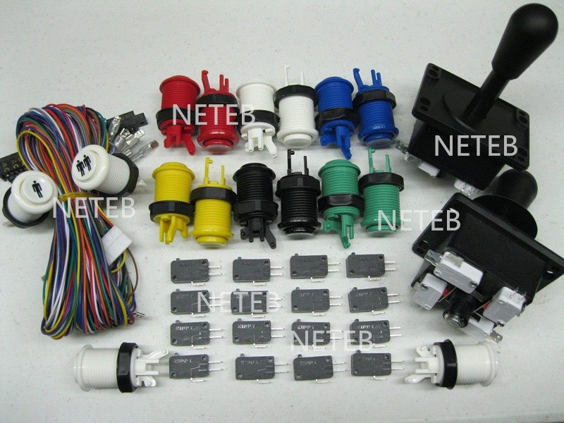 China Joystick Pack, 2 Joysticks and 16 Micro switches,jamma harness wholesale